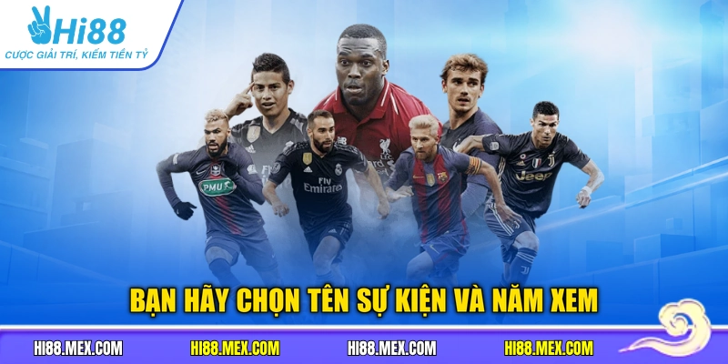 Bạn hãy chọn tên sự kiện và năm xem