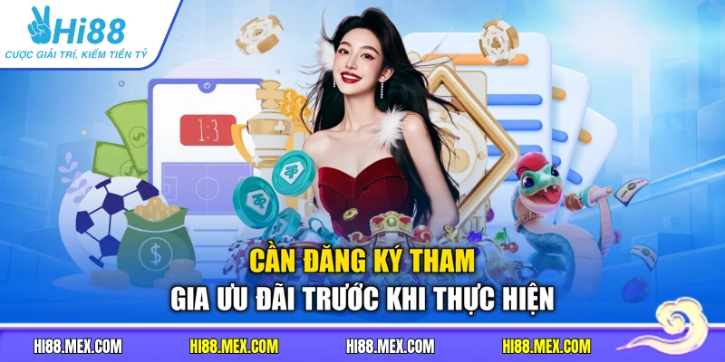 Cần đăng ký tham gia ưu đãi trước khi thực hiện