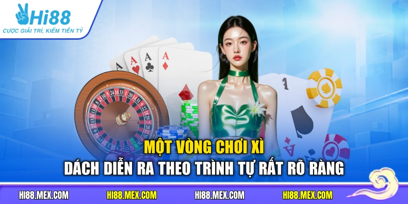 Một vòng chơi xì dách diễn ra theo trình tự rất rõ ràng
